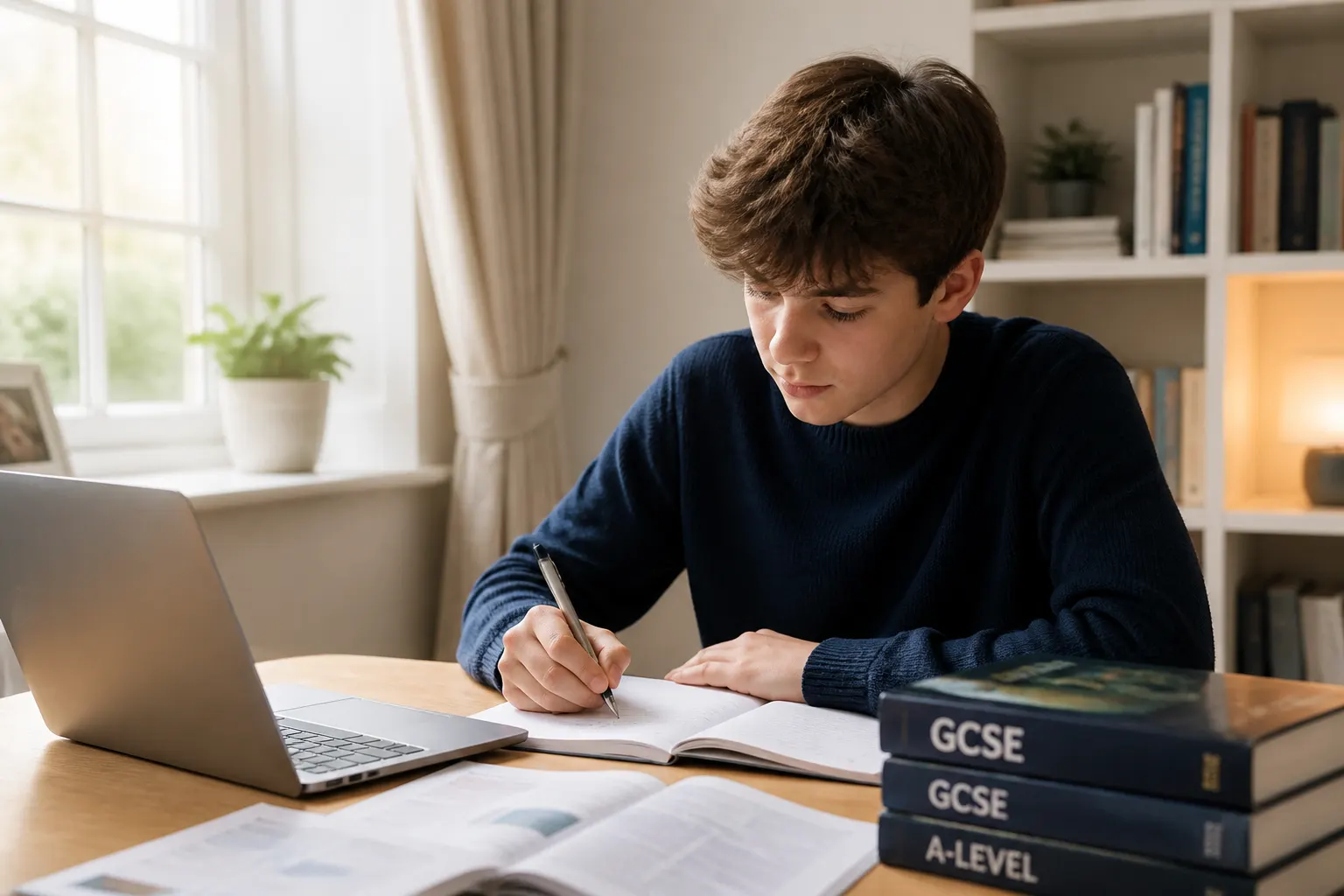 Student studying at home for GCSE, IGCSE and A Level with Nexus Academy