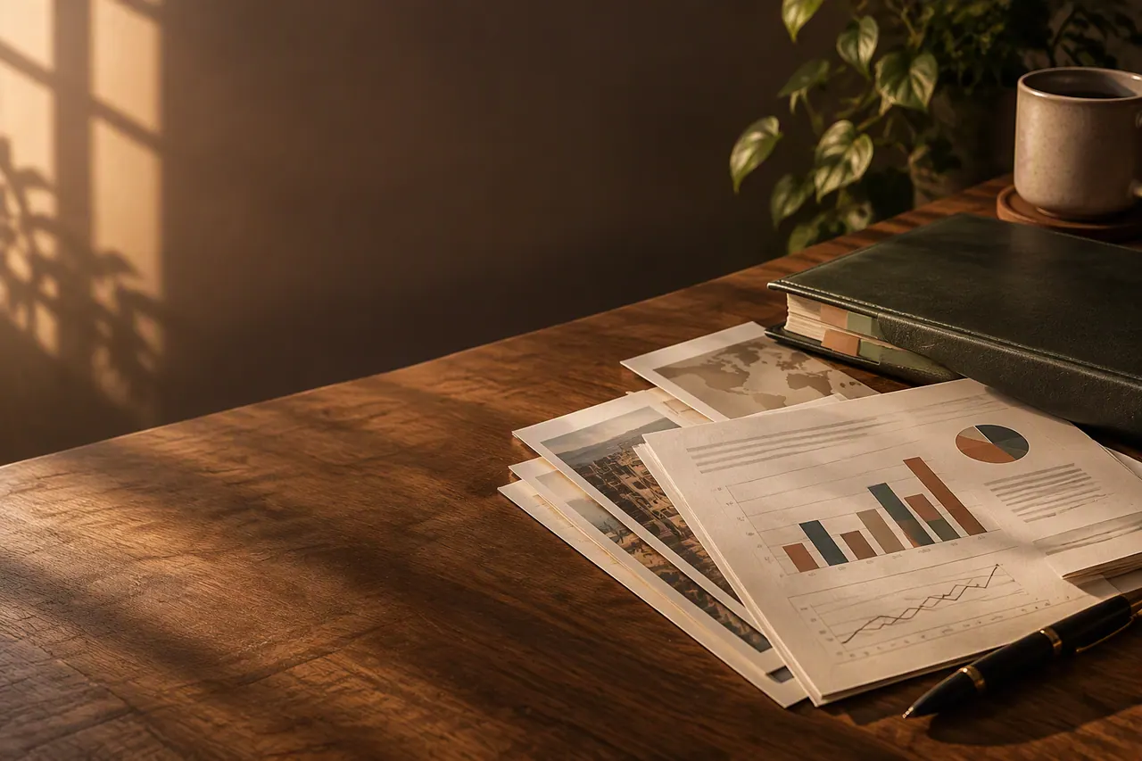 A Level Business tutoring — study materials on a warm desk, Nexus Academy